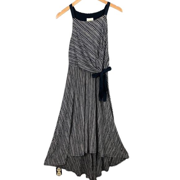 Anthropologie Maeve Salsola Stripe Maxi Midi Dress Hi High Low XS Extra Small - Picture 3 of 9